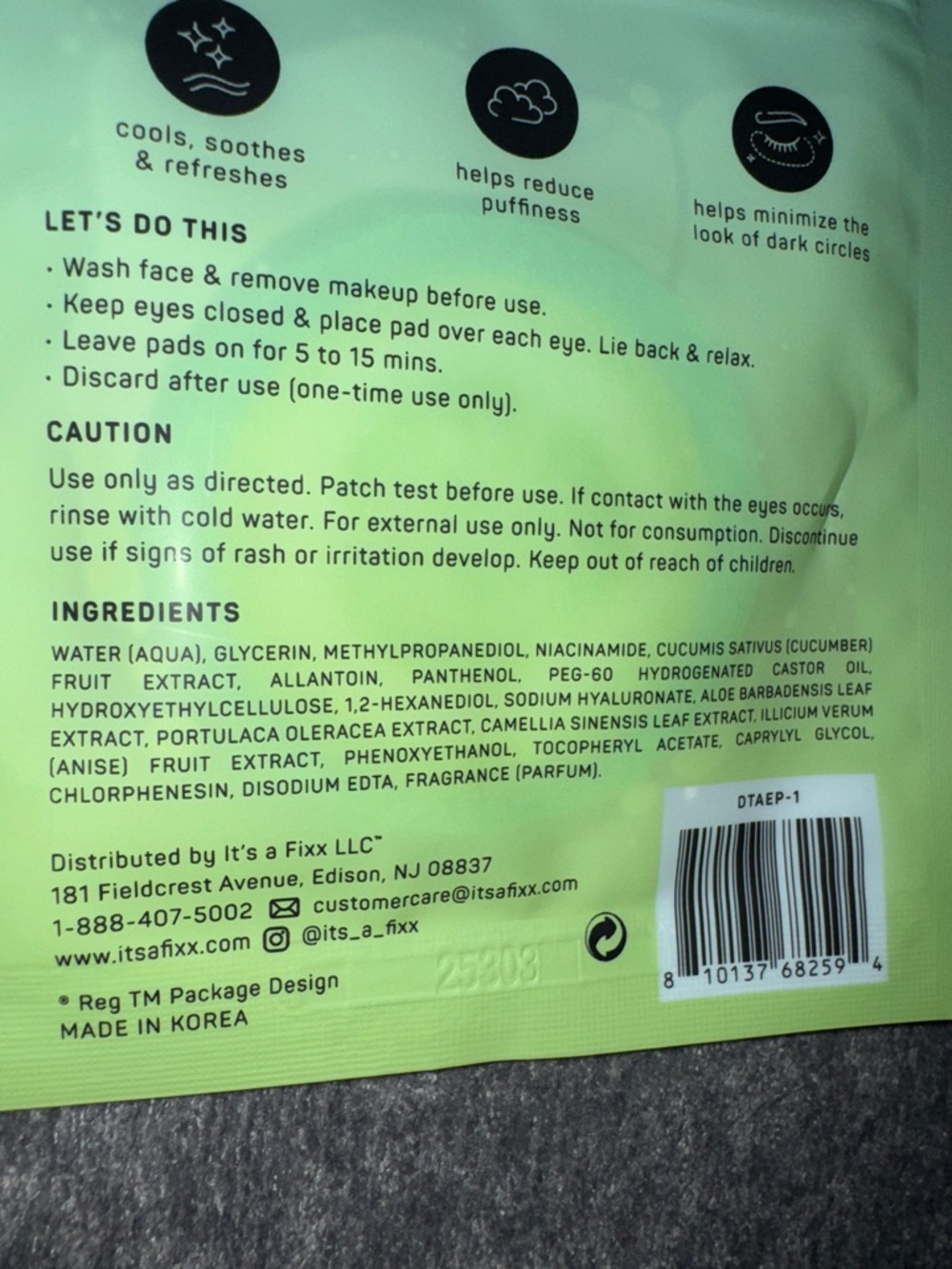 🌿 Spa Day Bundle – Cucumber Face Mask + Cooling Eye Pads (NEW) - Picture 5 of 5